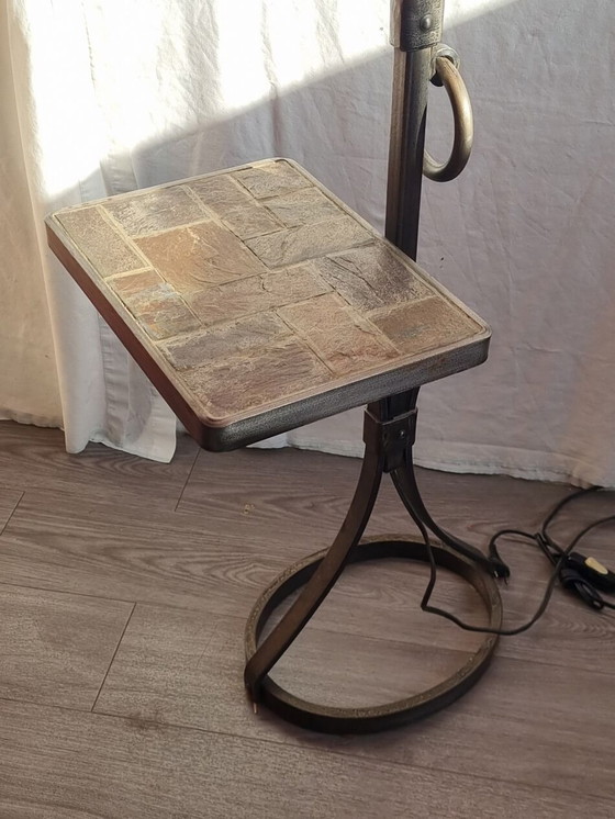 Image 1 of Brutalistische smeedijzeren vloerlamp van Jp Ryckaert