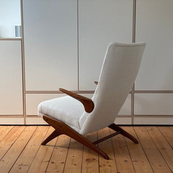 Image 1 of Noorwegen Fredrik A. Kayser 60s teak bouclé loungestoel