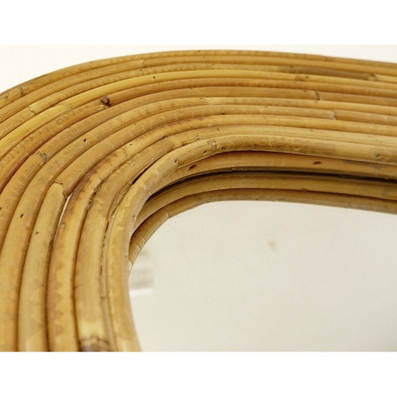 Image 1 of Italiaanse vintage eigentijdse bamboe wandspiegel