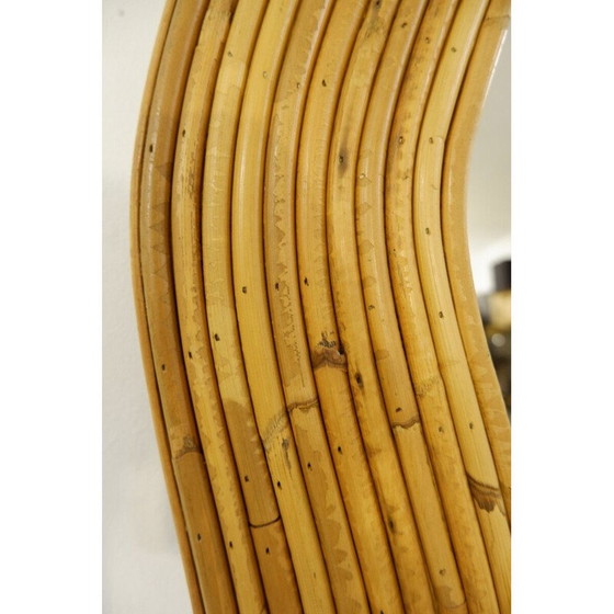 Image 1 of Italiaanse vintage eigentijdse bamboe wandspiegel