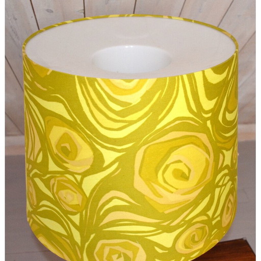 Vintage tafellamp met wit glas en gouden voet door Uno en Osten Kristiansson voor Luxus, Zweden 1960