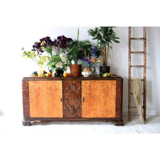 Image 1 of Art Deco Frans vintage dressoir in wortelnotenhout