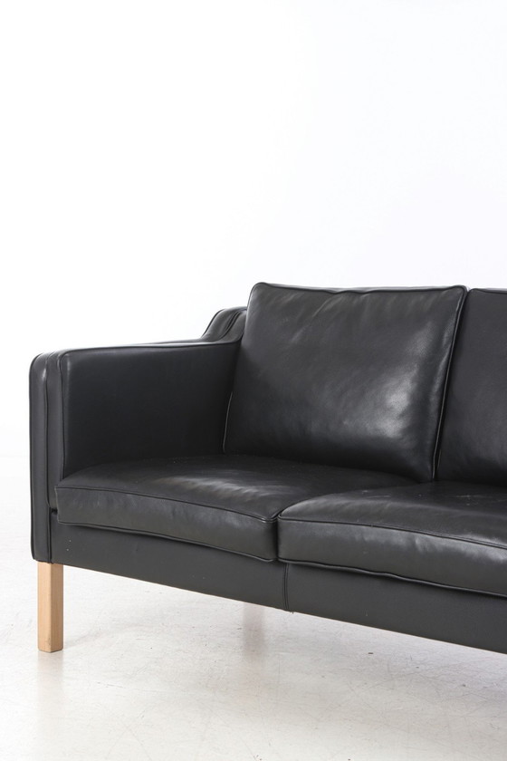 Image 1 of Deens design leren bank van Mogens Hansen