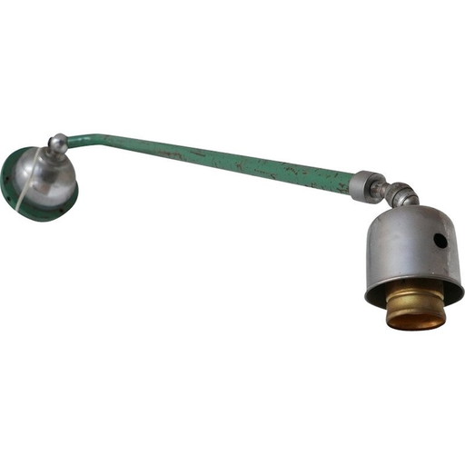 Vintage Zweedse beschilderde uitschuifbare industriële wandlamp, 1950