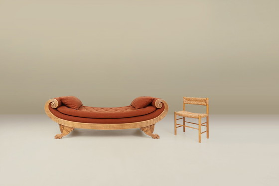 Image 1 of Frans handgesneden eikenhouten daybed in Empire stijl
