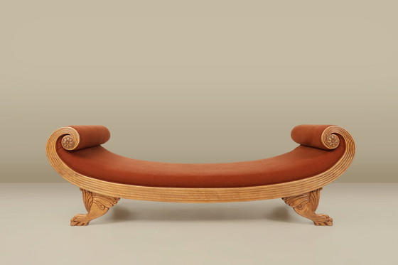 Image 1 of Frans handgesneden eikenhouten daybed in Empire stijl