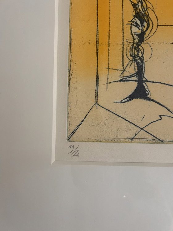 Image 1 of Ronald Tolman - Drie Figuren In Gele Kamer, Aquatint Ets