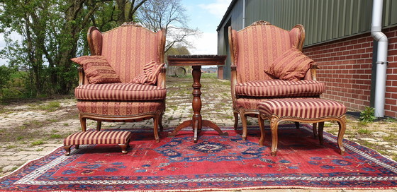 Image 1 of Lodewijk Barok Fauteuils Met Voetenbankje