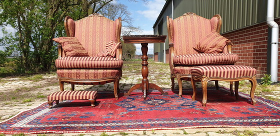 Image 1 of Lodewijk Barok Fauteuils Met Voetenbankje