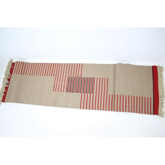 Image 1 of Vintage modernistisch geometrisch abstract vloerkleed, 1960