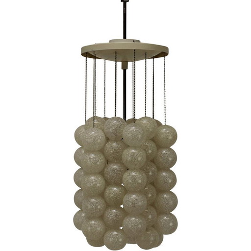 Vintage "Bubble" hanglamp van metaal en kunststof door Josef Hurka voor Napako, Tsjecho-Slowakije 1970