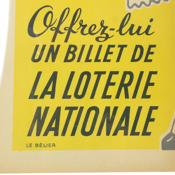 Image 1 of Ingelijste Reclame Poster Loterie Fifties 