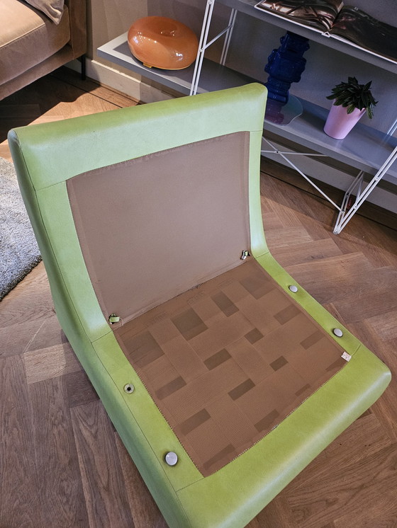 Image 1 of Vintage Jaren 60 Lederen Fauteuil / Groen