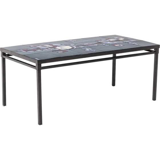 Image 1 of Vintage keramische salontafel, Frankrijk 1950