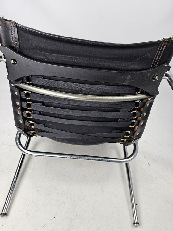 Image 1 of Strässle model HE1106 fauteuil met hocker / voetenbankje