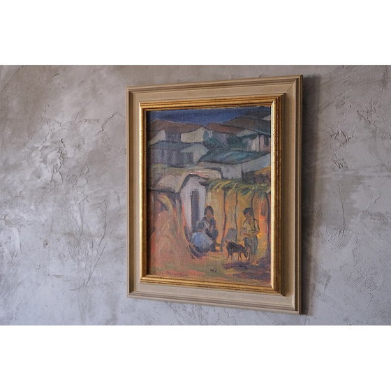 Image 1 of Vintage olieverf op paneel door Elsa Selander, jaren 1950