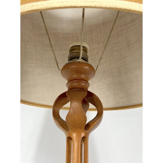 Image 1 of Vintage Italiaanse houten tafellamp, jaren 1950