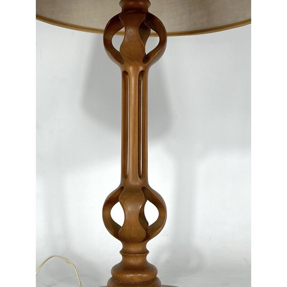 Image 1 of Vintage Italiaanse houten tafellamp, jaren 1950