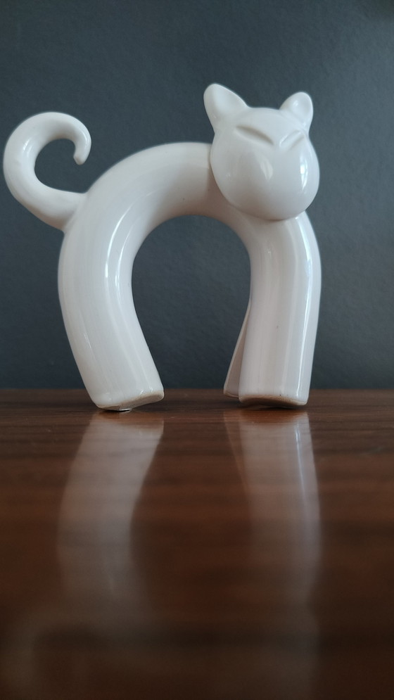 Image 1 of Peter Selhorst Poterie Kat Wit Porcelein