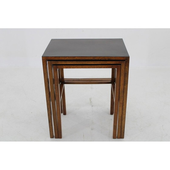 Image 1 of Vintage beukenhouten nesttafels door J. Halabala, Tsjecho-Slowakije 1930
