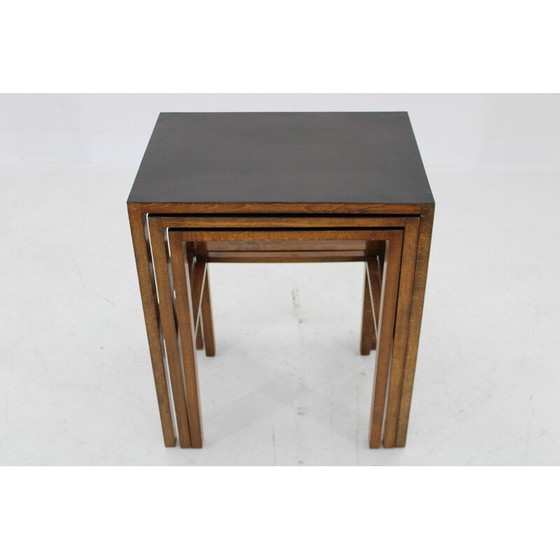 Image 1 of Vintage beukenhouten nesttafels door J. Halabala, Tsjecho-Slowakije 1930