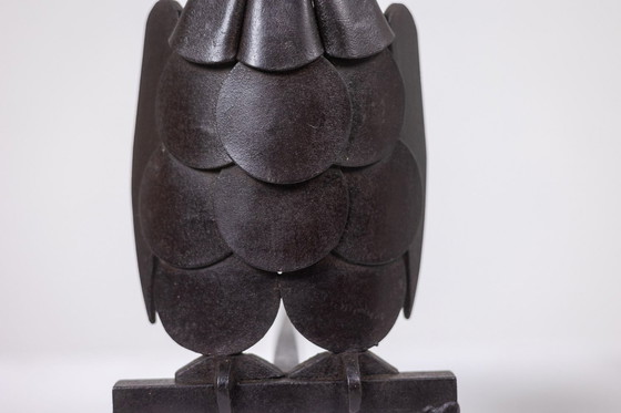 Image 1 of Paar ijzeren uilen en strijkijzers. 1950s.