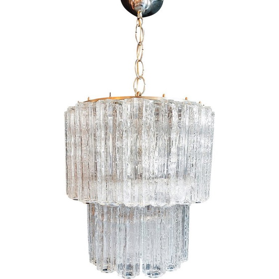 Image 1 of Vintage Tronchi kroonluchter in Murano glas van Toni Zuccheri voor Venini, Italië 1960