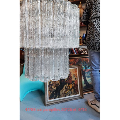 Vintage Tronchi kroonluchter in Murano glas van Toni Zuccheri voor Venini, Italië 1960