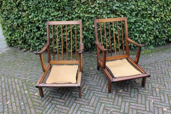 Image 1 of 2x Vintage Rookstoel Mid Century Deens Design Struik & Radstaak