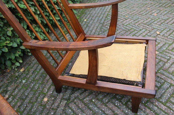 Image 1 of 2x Vintage Rookstoel Mid Century Deens Design Struik & Radstaak