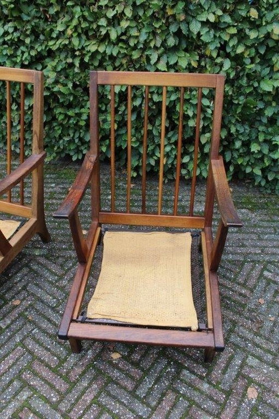 Image 1 of 2x Vintage Rookstoel Mid Century Deens Design Struik & Radstaak