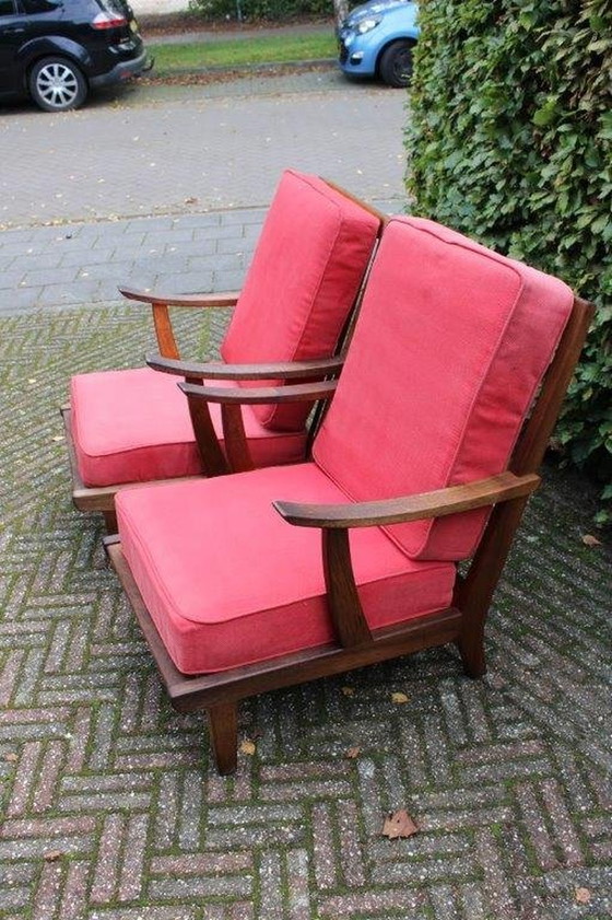 Image 1 of 2x Vintage Rookstoel Mid Century Deens Design Struik & Radstaak