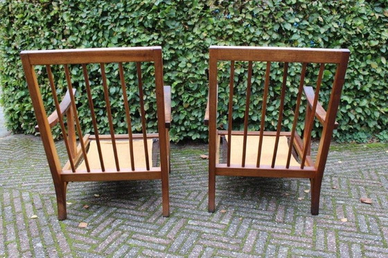 Image 1 of 2x Vintage Rookstoel Mid Century Deens Design Struik & Radstaak