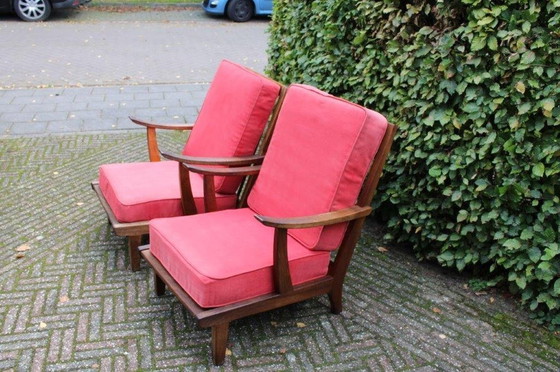 Image 1 of 2x Vintage Rookstoel Mid Century Deens Design Struik & Radstaak