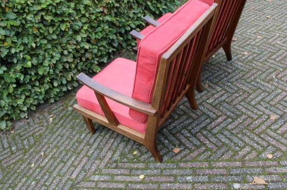 Image 1 of 2x Vintage Rookstoel Mid Century Deens Design Struik & Radstaak