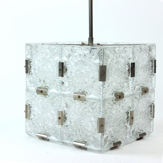 Image 1 of Boheemse vintage glazen pendellamp van Kamenický šenov, Tsjecho-Slowakije 1970