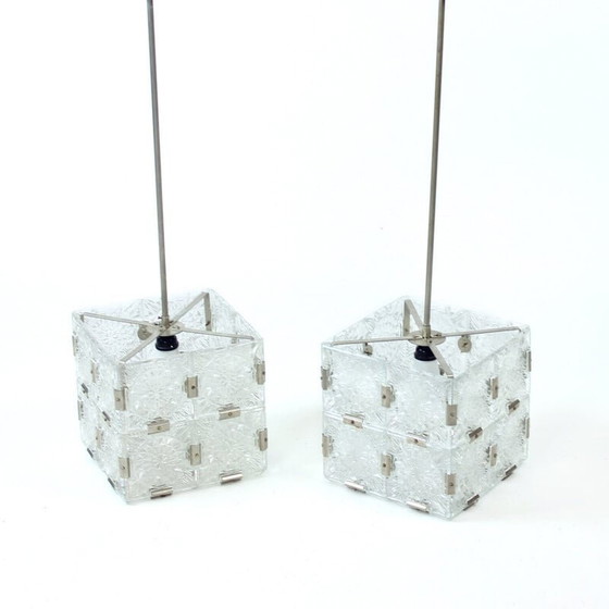 Image 1 of Boheemse vintage glazen pendellamp van Kamenický šenov, Tsjecho-Slowakije 1970