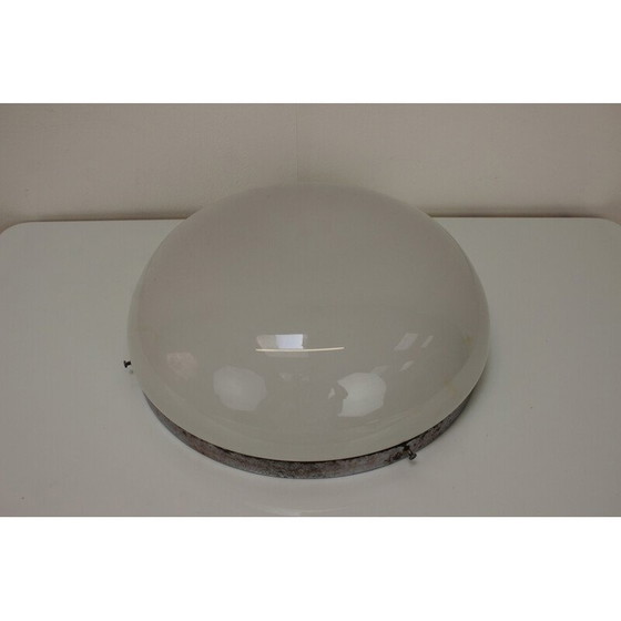 Image 1 of Vintage plafondlamp van chroom en glas, Duitsland 1940