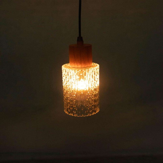 Image 1 of Vintage glazen hanglamp, minimalist glass pendant Sweden