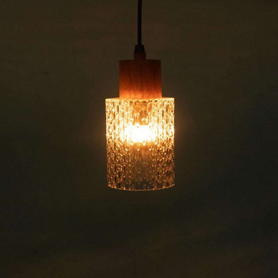 Image 1 of Vintage glazen hanglamp, minimalist glass pendant Sweden