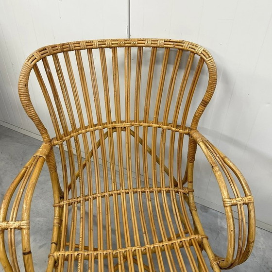 Image 1 of 2x Vintage Rotan Belse stoelen