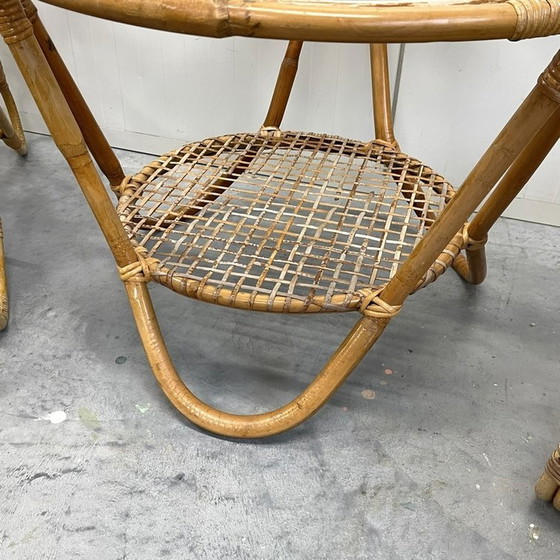 Image 1 of 2x Vintage Rotan Belse stoelen