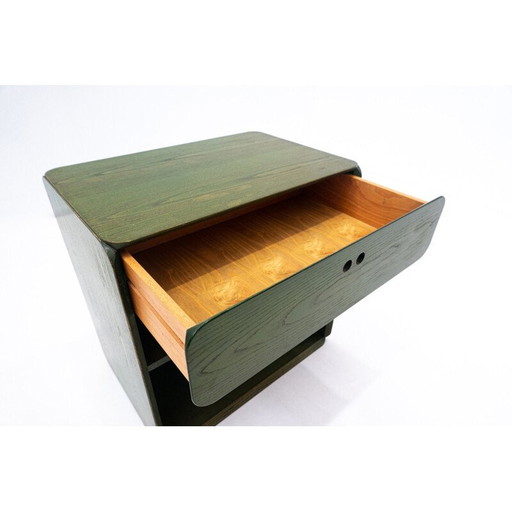 Mid-century groen houten ladekastje van Derk Jan de Vries, Nederland
