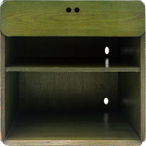 Mid-century groen houten ladekastje van Derk Jan de Vries, Nederland