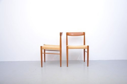 Henry Walter Klein eetkamerstoelen teak 1960 Bramin