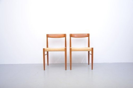 Henry Walter Klein eetkamerstoelen teak 1960 Bramin