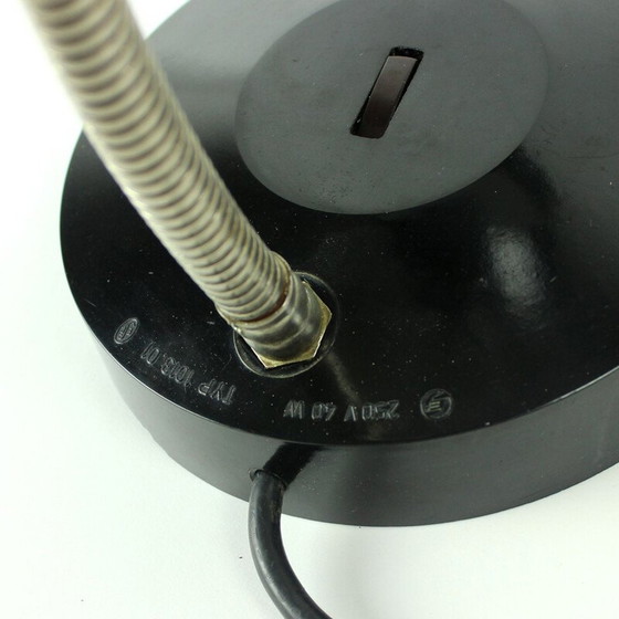 Image 1 of Vintage zwart bakelieten en metalen tafellampje van Elektrosvit, Tsjecho-Slowakije 1970