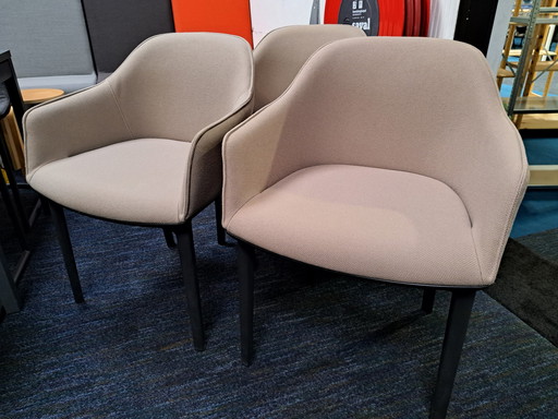 3x Vitra shoftshell taupe stoel