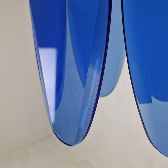 Image 1 of Vintage blauw glazen hanglamp van Veca, Italië 1970