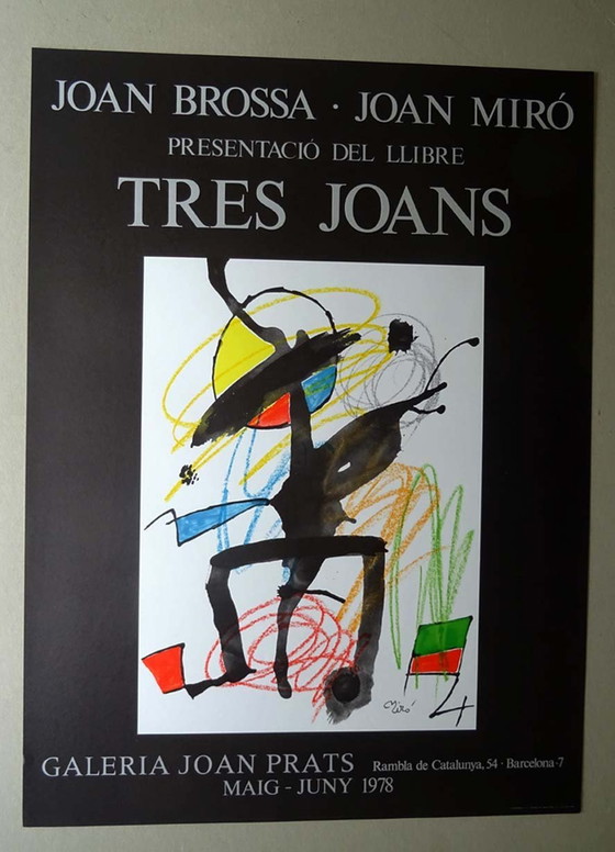 Image 1 of Joan Miro - Tres Joans  - Galeria Joan Prats 1978 -Offsetlitho